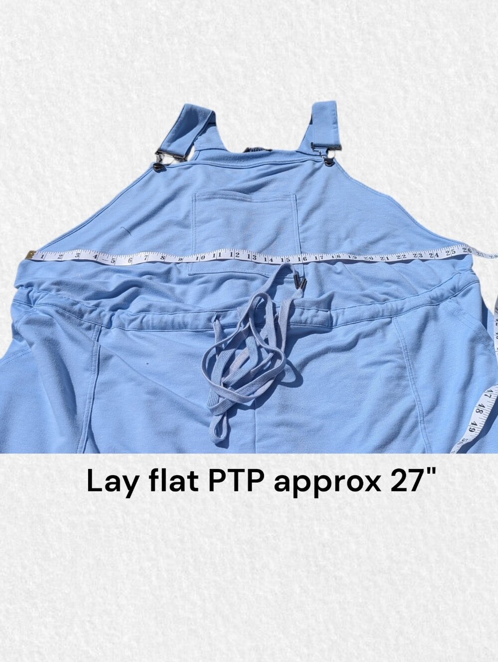 BloomChic Light Blue Drawstring Short Overalls - Picture 4 of 5